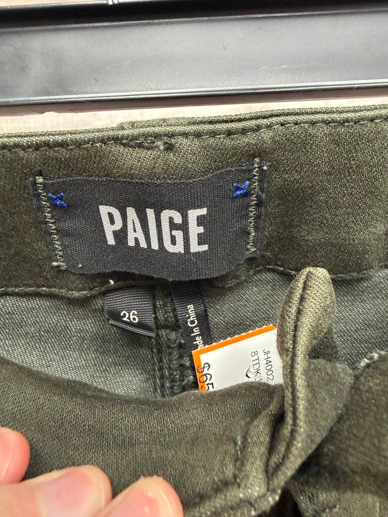 Paige Army Green Utility Jogger Style Pants Pagie Army Green 26 women PANTS