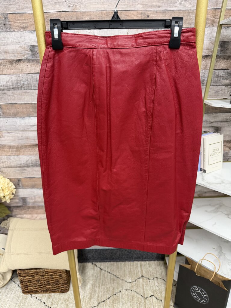 Evan Davies Red Leather Open Front Jacket Evan Davies Red 12 women JACKETS & COATS