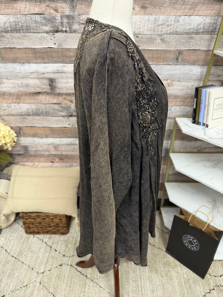 Brown Cardigan With Lace Back Detail N/A Brown N/A women CARDIGANS