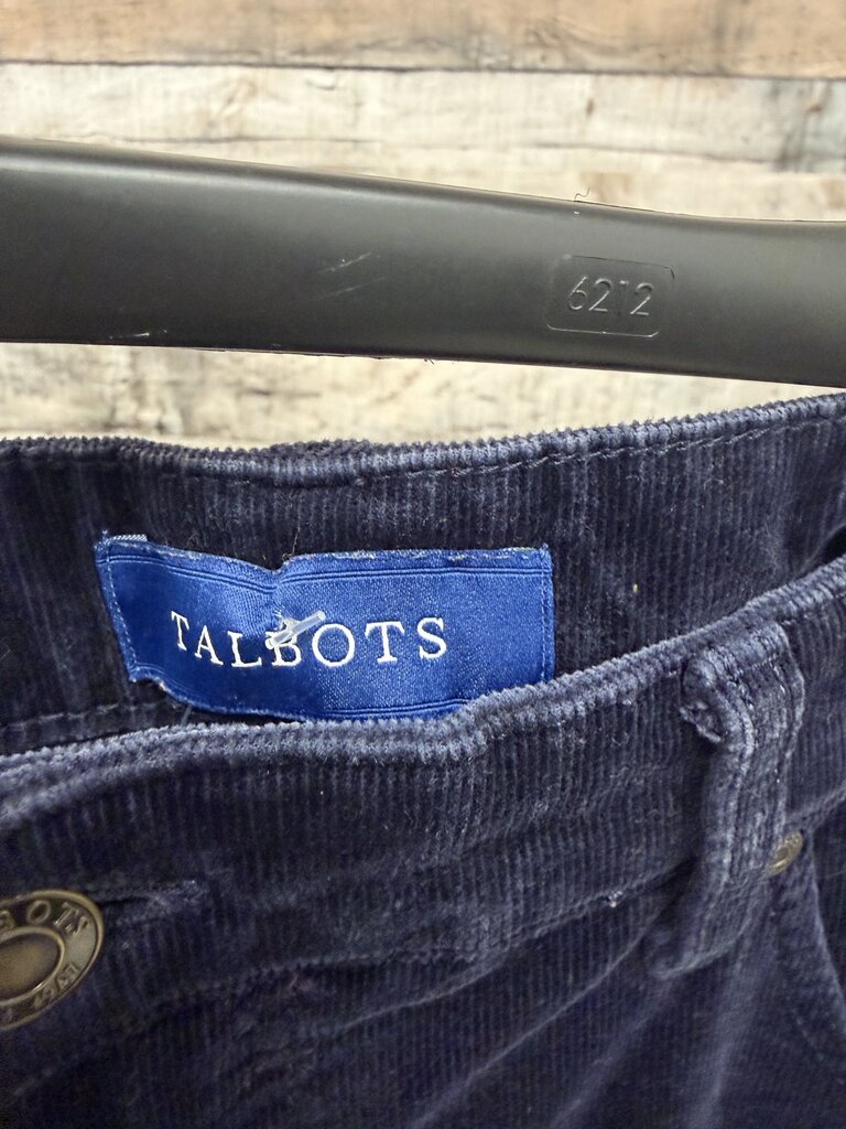 Talbots Navy Corduroy High Waisted Straight Leg Pants 12 Talbot's Navy 12 women PANTS