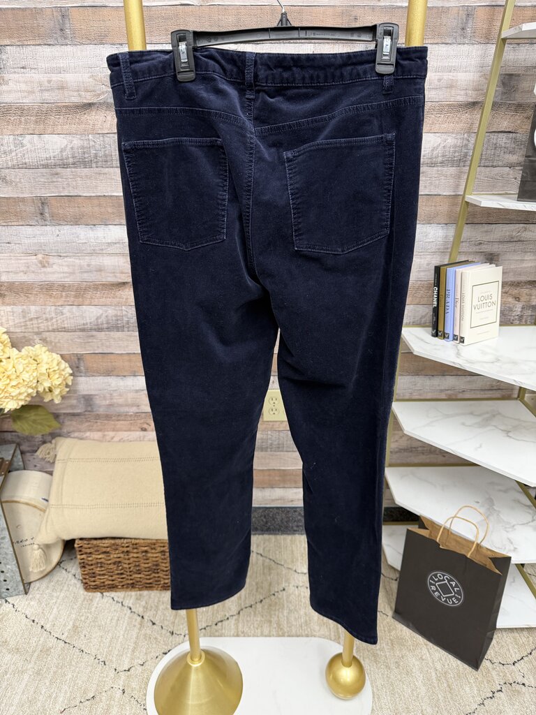 Talbots Navy Corduroy High Waisted Straight Leg Pants 12 Talbot's Navy 12 women PANTS