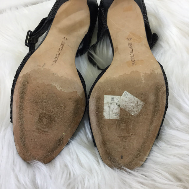 Manolo Blahnik Sequin Open Toe Heel. Size 41