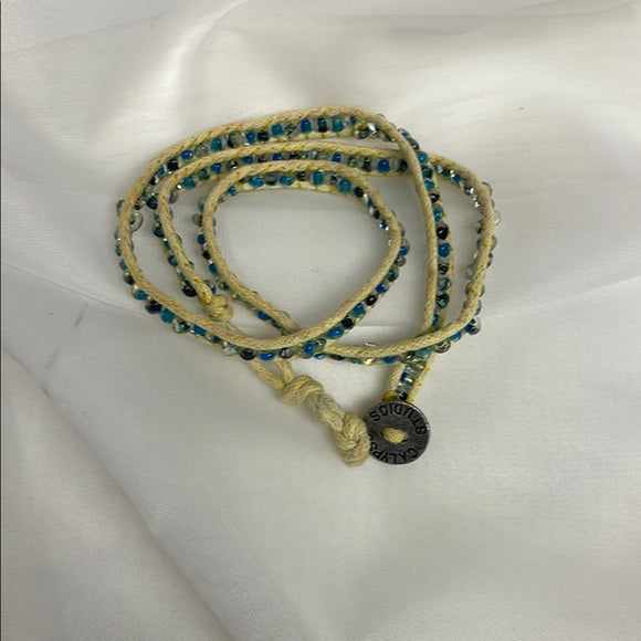 Calypso Studios Yellow and Blue Beaded Wrap Bracelet